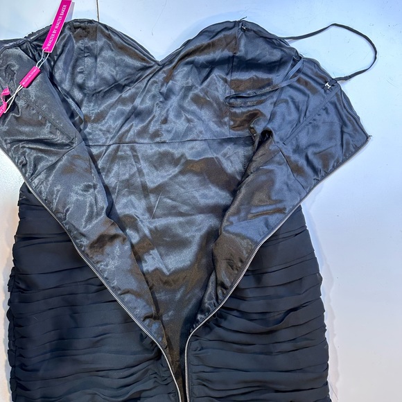 Walter By Walter Baker Black Ruched Chiffon Strapless Party Mini Dress NWT S - Picture 7 of 16